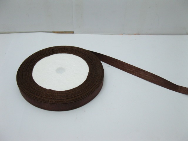 250Yards Coffee Brown Satin Ribbon 9mm